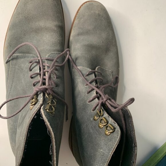 BANANA REPUBLIC MENS SUEDE LACE UP ANKLE BIKER GREEN BOOTS SIZE 10.5 main image 7